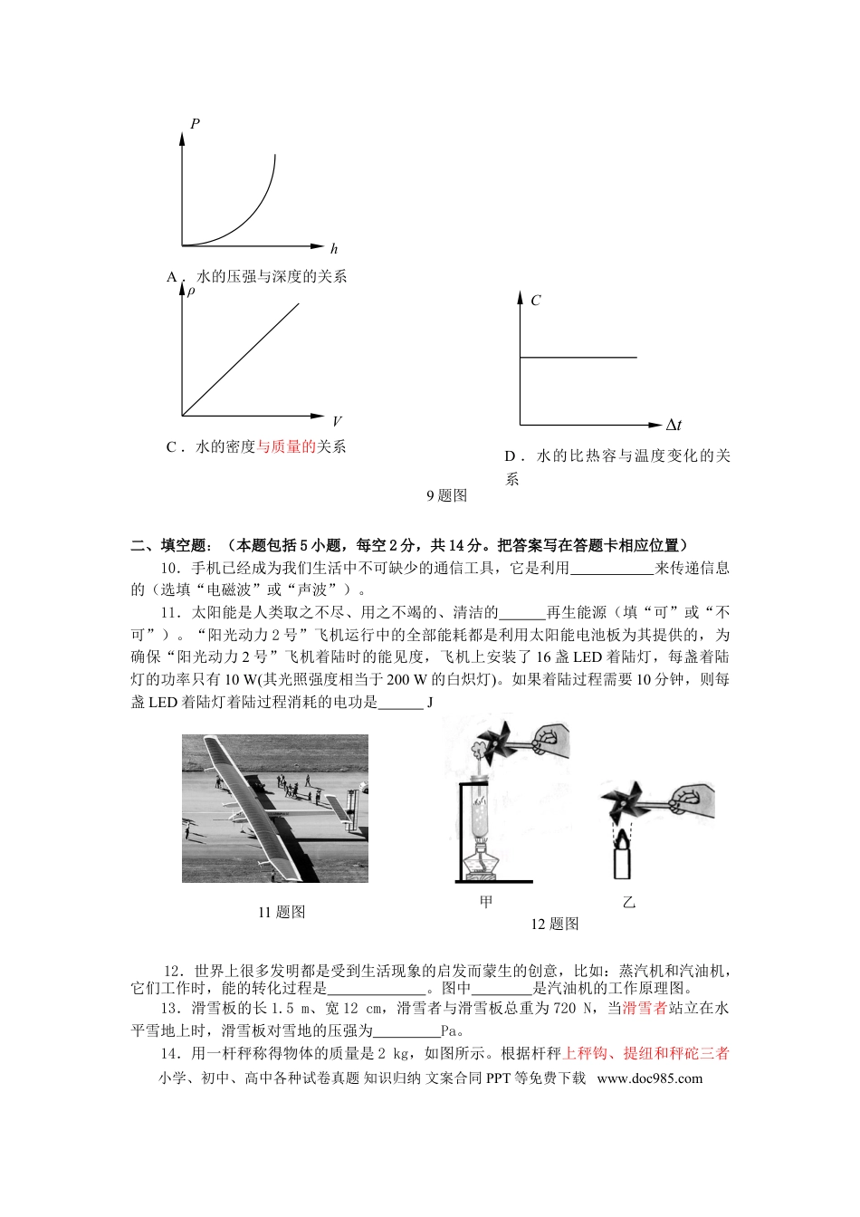 【中考历年真题】山东省菏泽市2015年中考物理真题试题（含答案）.doc