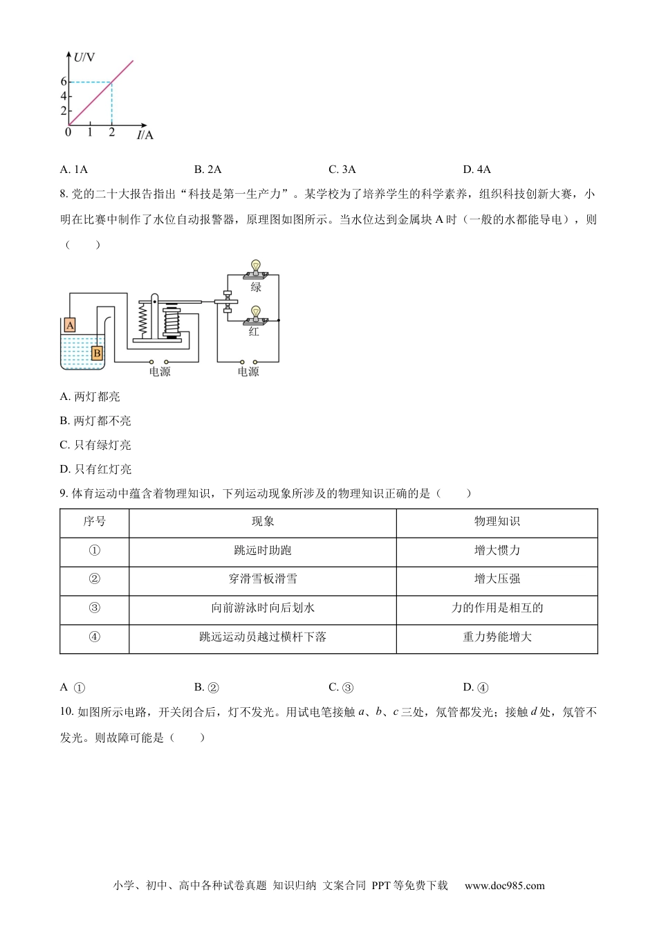 【中考历年真题】精品解析：2023年天津市中考物理真题（原卷版） (1).docx