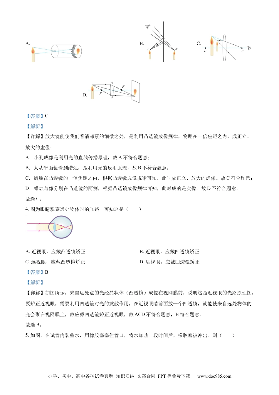 【中考历年真题】精品解析：2023年湖南省株洲市中考物理试题（解析版）.docx
