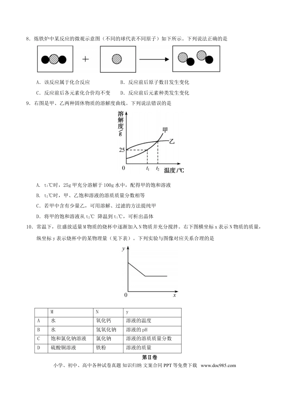 【中考历年真题】福建省2017年中考化学真题试题（含答案）.doc