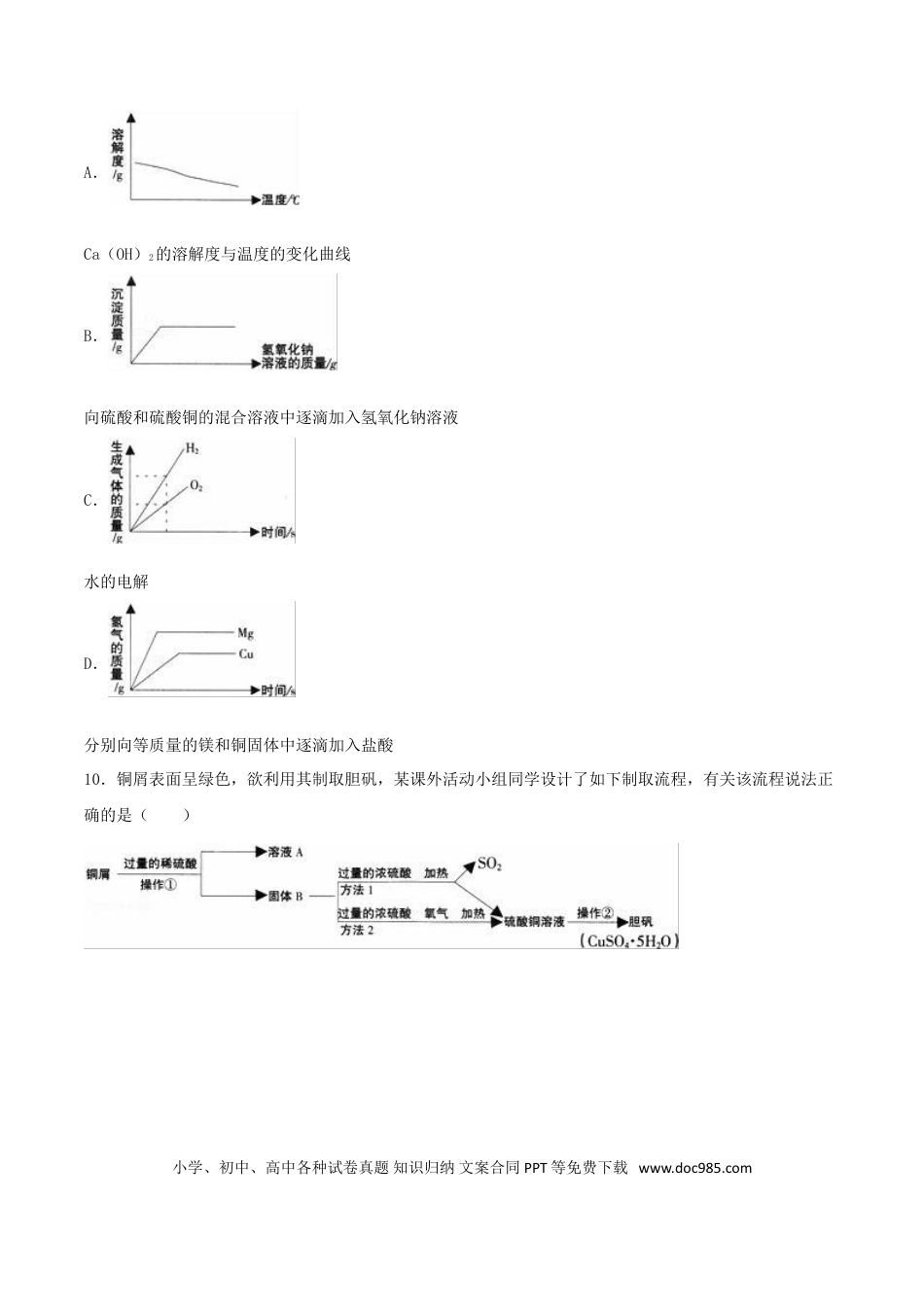 【中考历年真题】黑龙江省大庆市2016年中考化学真题试题（含解析）.doc