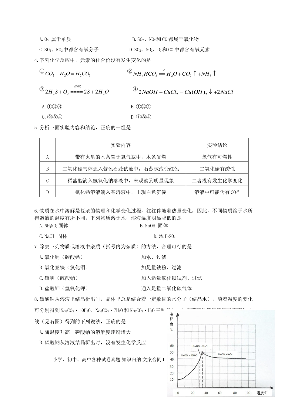 【中考历年真题】山东省济宁市2015年中考化学真题试题（含答案）.doc