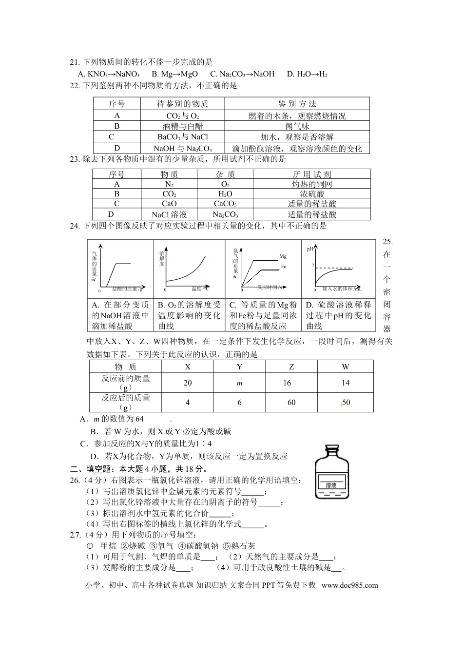 【中考历年真题】2013年甘肃省兰州市中考化学试卷(含答案).doc