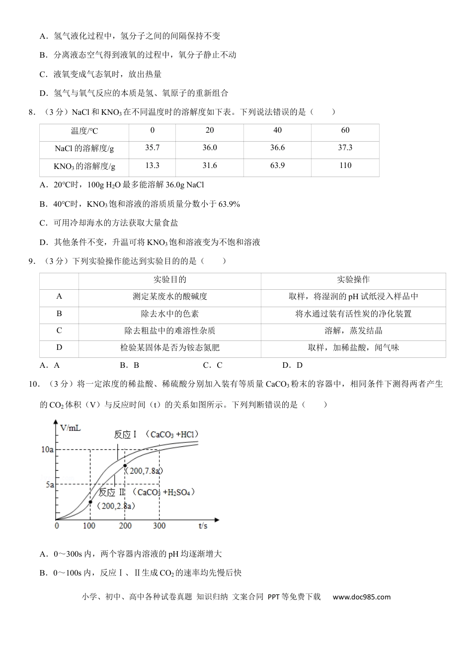 【中考历年真题】2020年福建省福州市中考化学试题(含答案) (2).docx