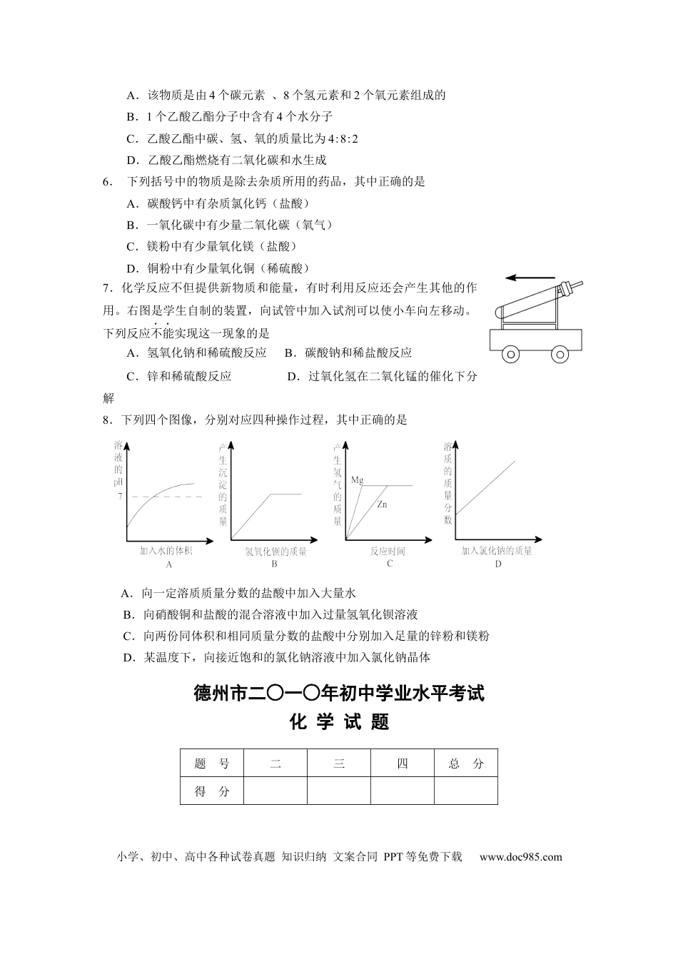 【中考历年真题】2010年德州市中考化学试卷及答案.docx