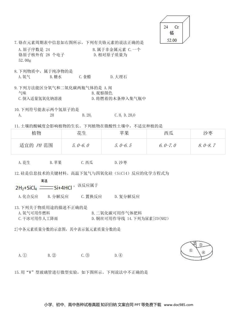【中考历年真题】2017北京市中考化学真题及答案.doc
