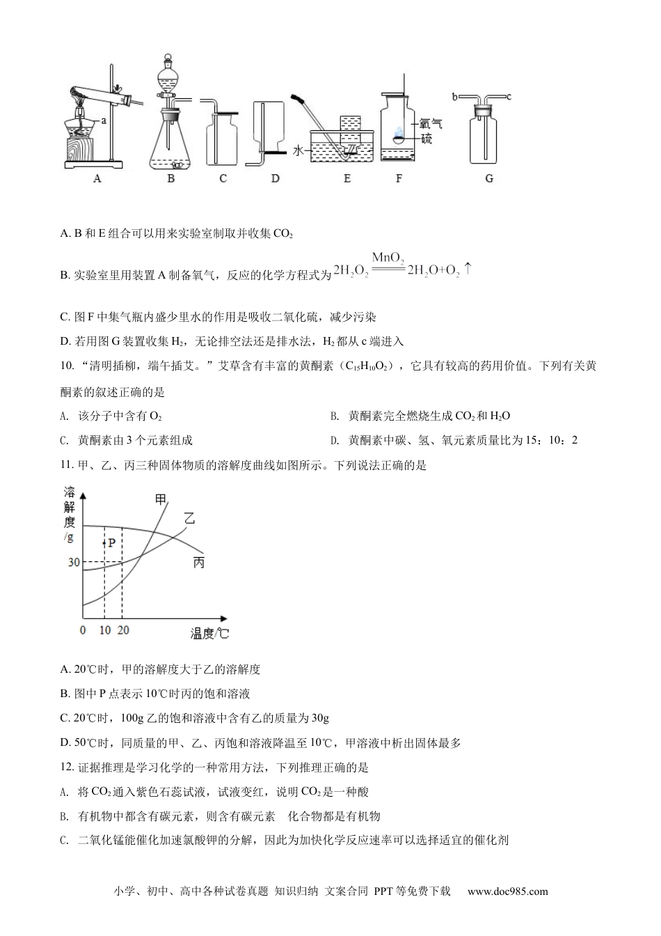 【中考历年真题】精品解析：2022年四川省眉州市中考化学真题（原卷版）(2).docx