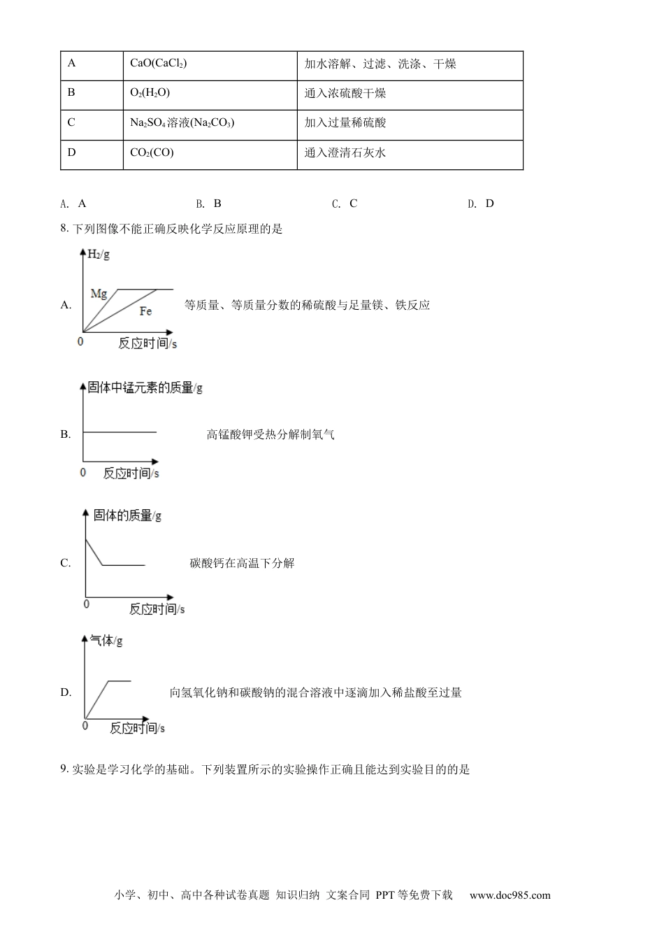 【中考历年真题】精品解析：2022年四川省凉山州中考化学真题（原卷版）.docx