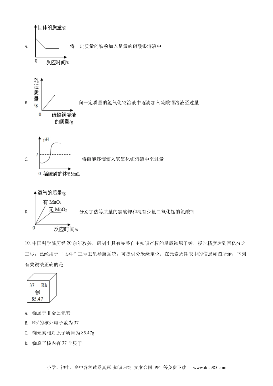 【中考历年真题】精品解析：2022年湖南省常德市中考化学真题（原卷版） (1).docx