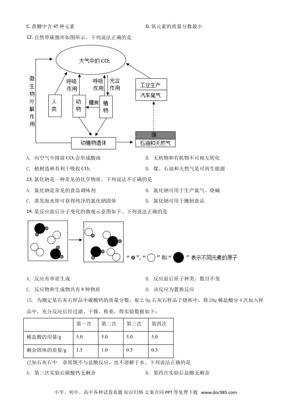 【中考历年真题】江苏省扬州市2021年中考化学试题（原卷版）.doc