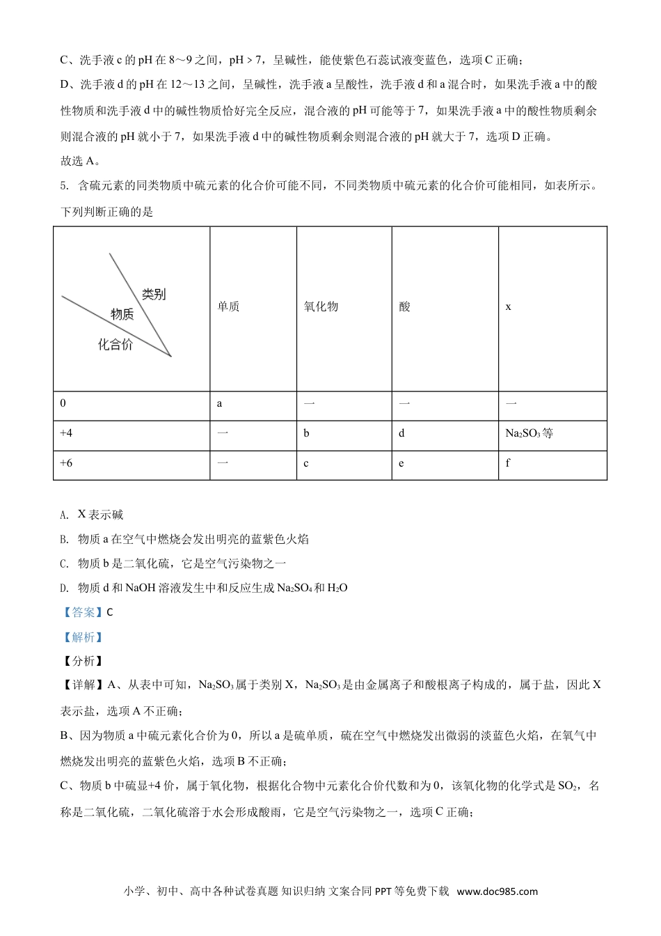 【中考历年真题】浙江省宁波市2021年中考化学试题（解析版）.doc