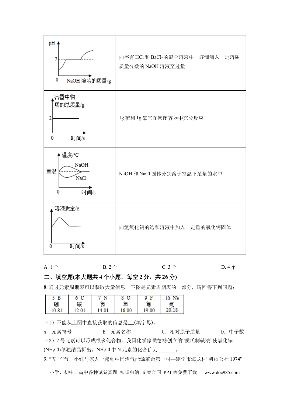 【中考历年真题】2022年四川省遂宁市中考化学试卷及答案.docx