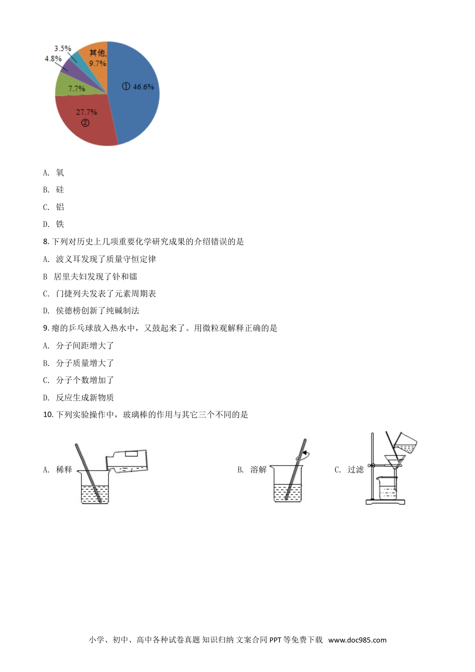 【中考历年真题】精品解析：江苏省常州市2020年中考化学试题（原卷版）.doc