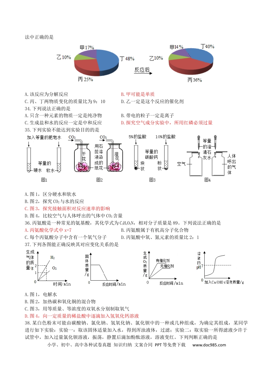 【中考历年真题】湖南省娄底市2019年中考化学真题试题.docx
