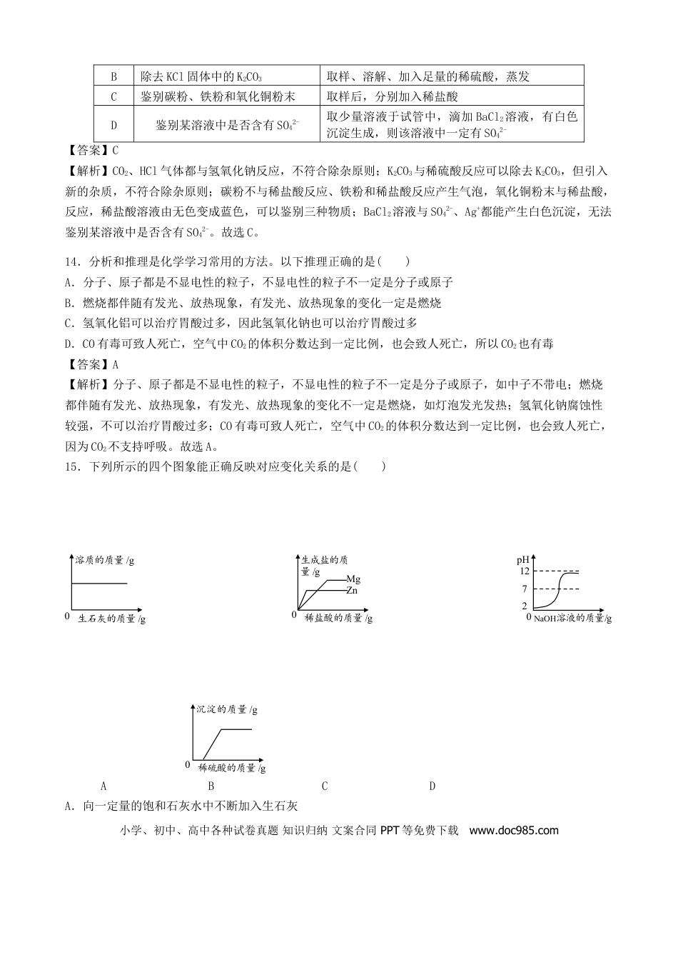 【中考历年真题】湖北省随州市2019年中考化学真题试题（含解析）.doc
