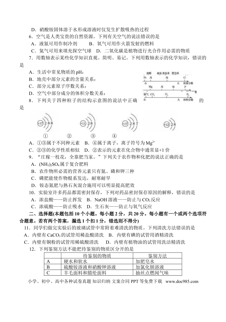 【中考历年真题】2014年山东省烟台市中考化学试题及答案.doc