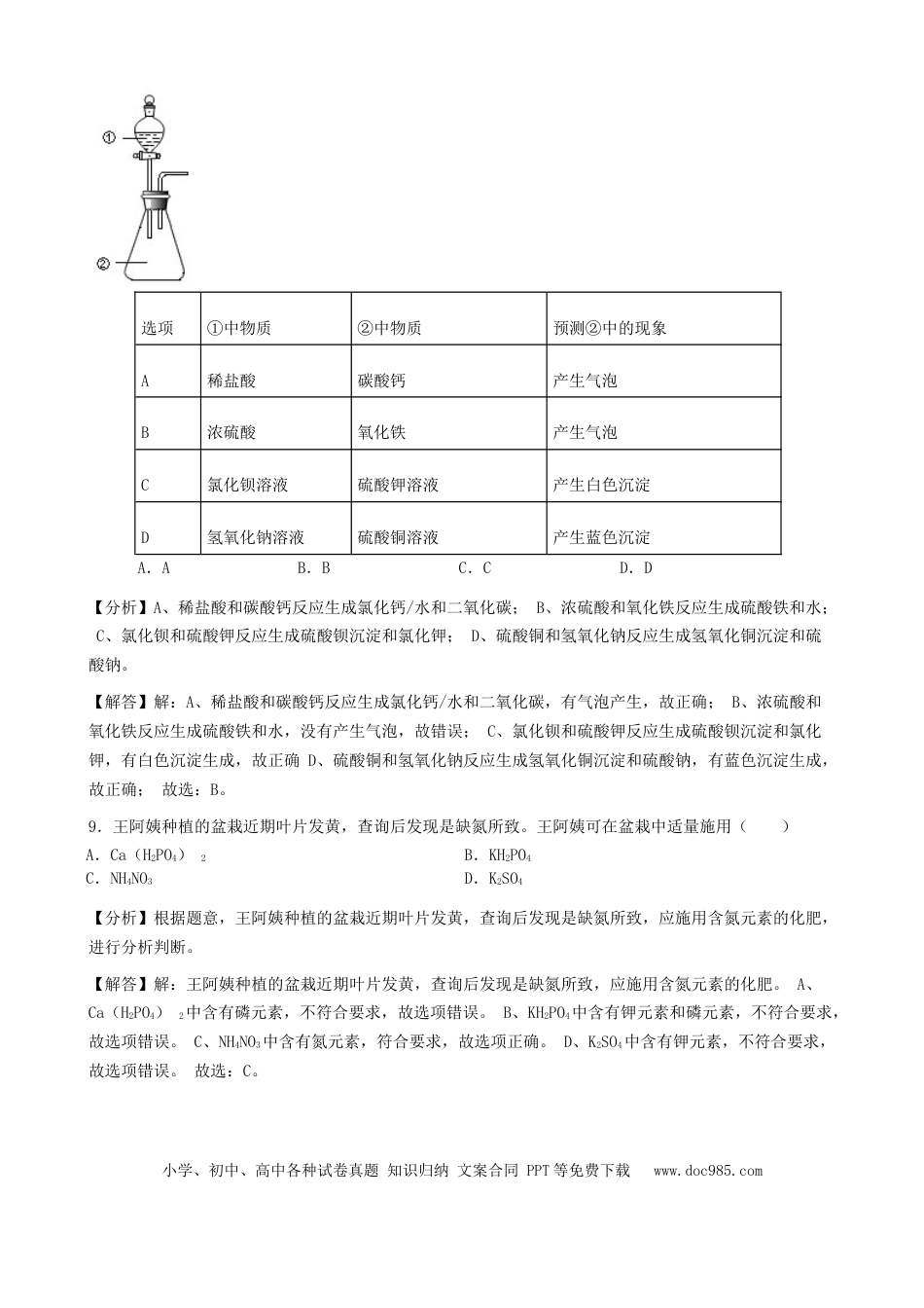 【中考历年真题】海南省2019年中考化学真题试题（含解析）.doc