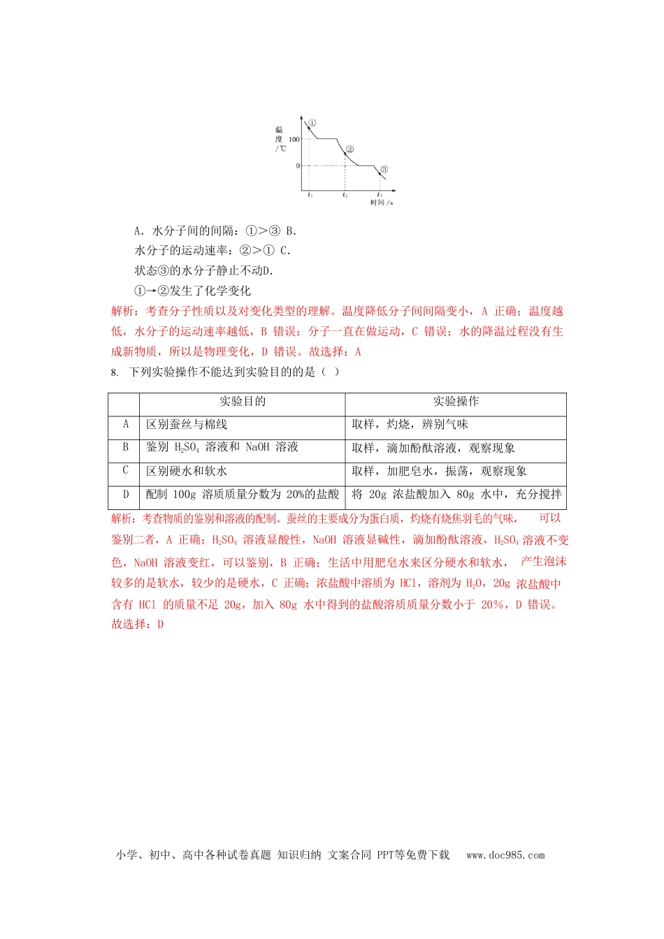 【中考历年真题】福建省2019年中考化学真题试题（含解析）.doc