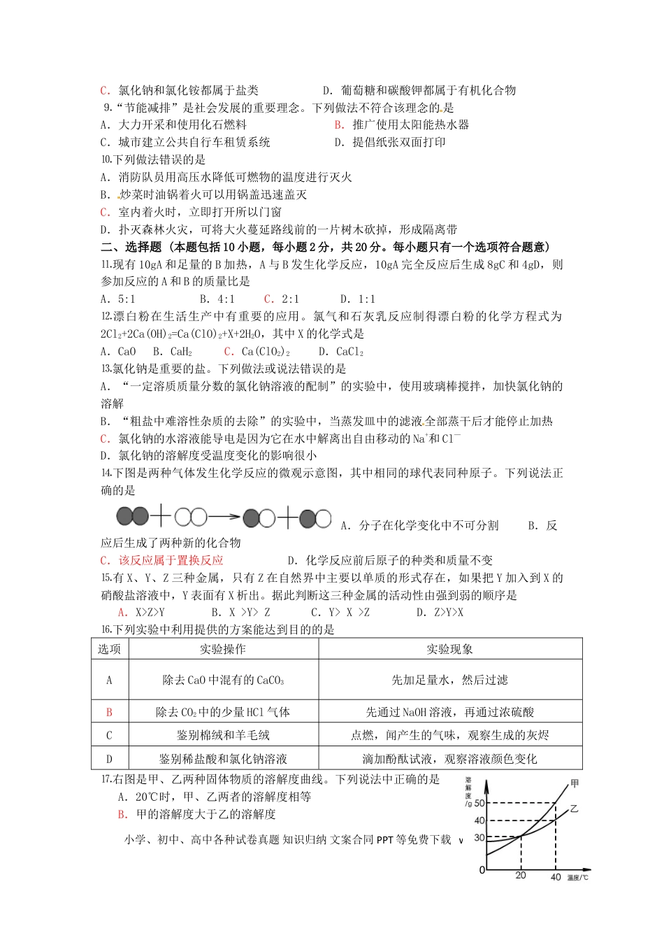 【中考历年真题】2013年潍坊市中考化学试卷及答案.doc