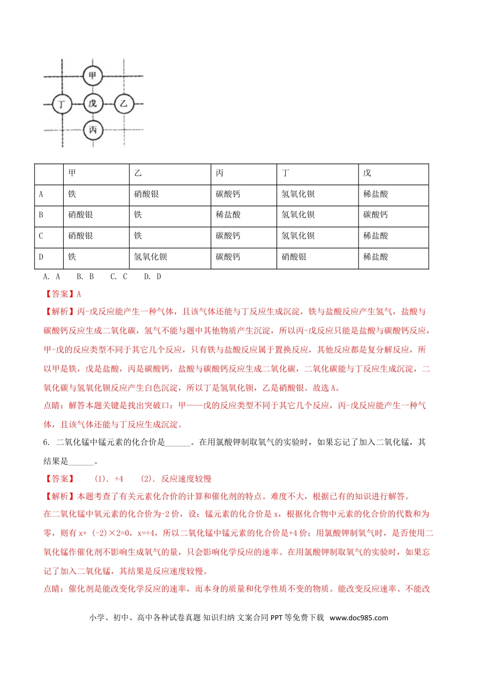 【中考历年真题】浙江省绍兴市2018年中考化学真题试题（含解析）.doc