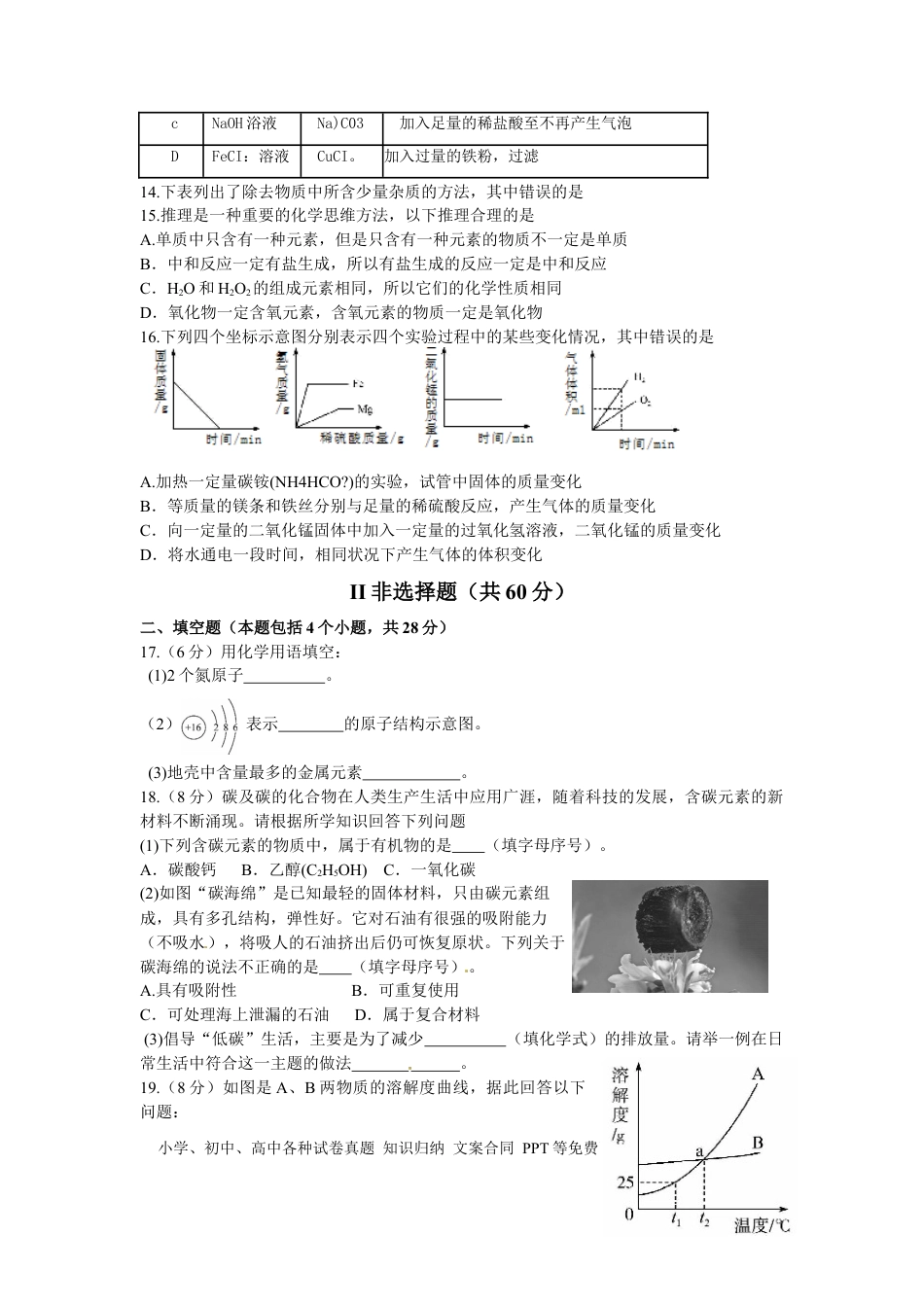 【中考历年真题】2014年山东省聊城市中考化学试卷.docx