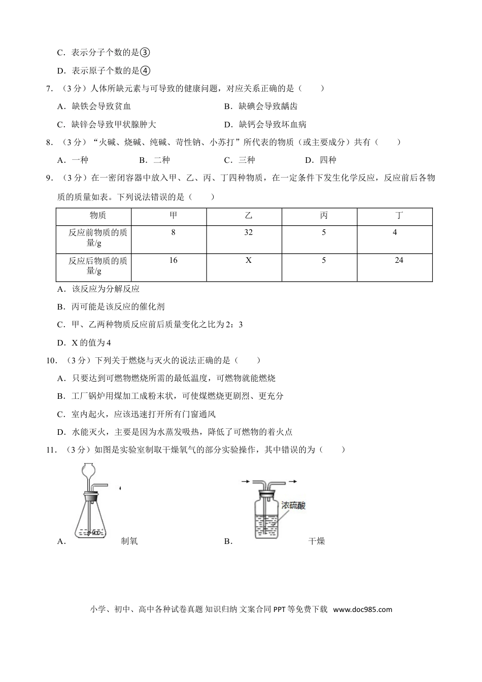【中考历年真题】2021年山东省滨州市中考化学真题.doc