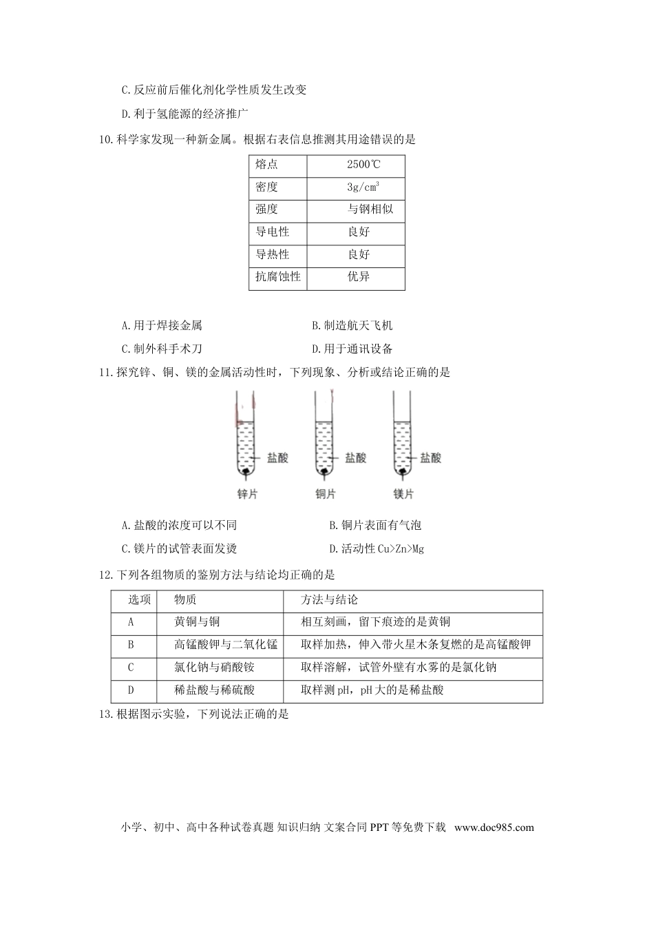 【中考历年真题】四川省成都市2018年中考化学真题试题（含答案）.doc