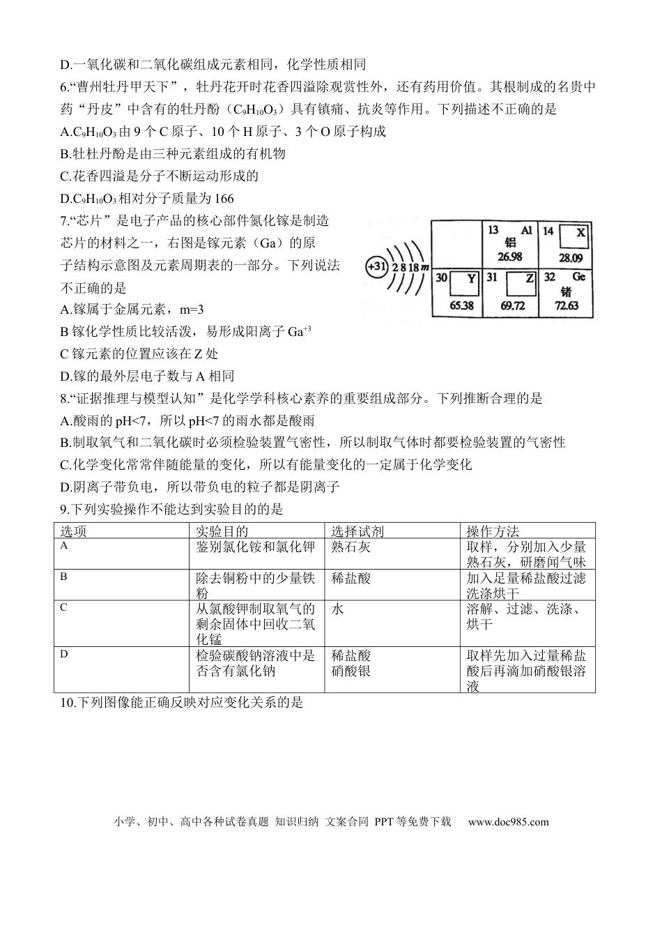 【中考历年真题】2021年山东省菏泽市中考化学真题（答案版）.docx