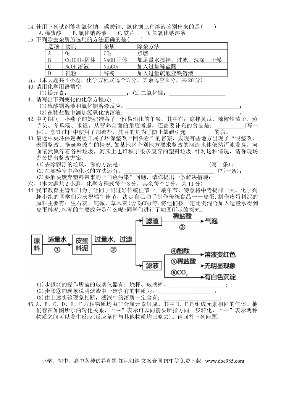 【中考历年真题】湖南省长沙市2018年中考化学真题试题（含答案）.doc