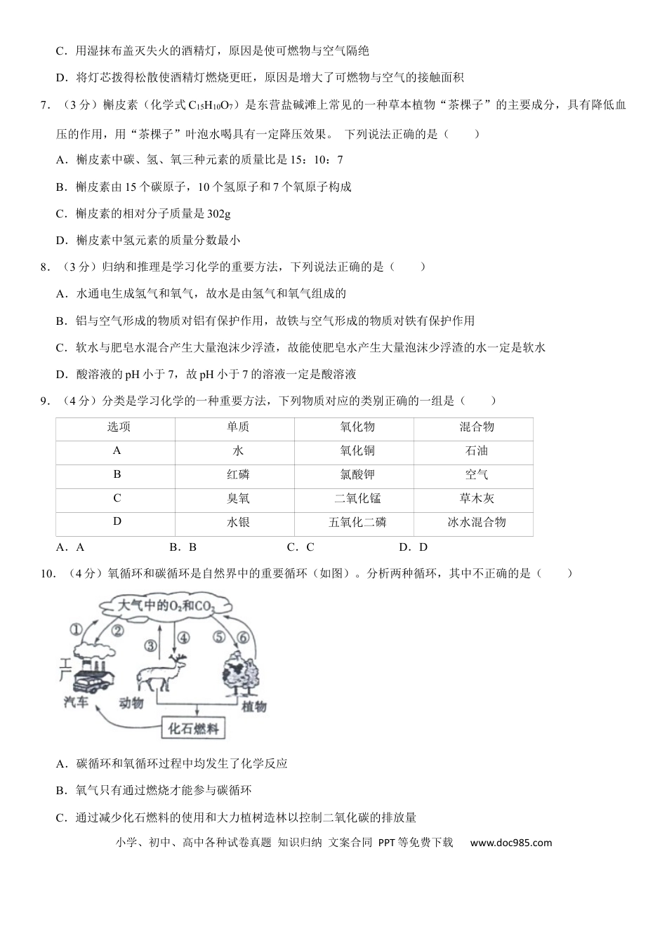 【中考历年真题】2020年山东省东营市化学中考试题及答案.docx