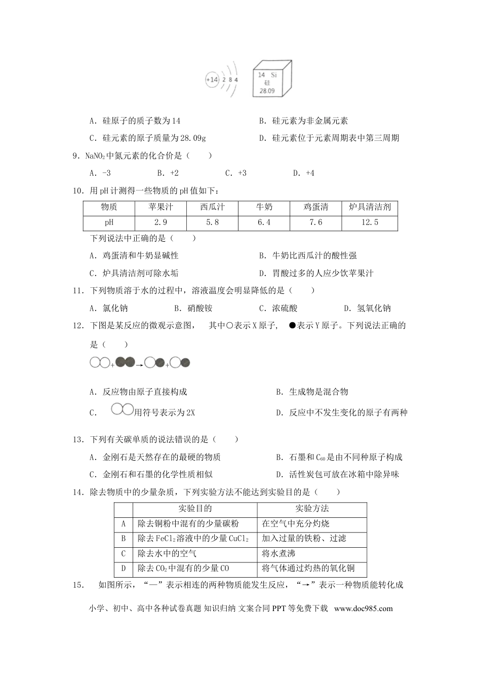 【中考历年真题】湖北省宜昌市2018年中考化学真题试题（含答案）.doc