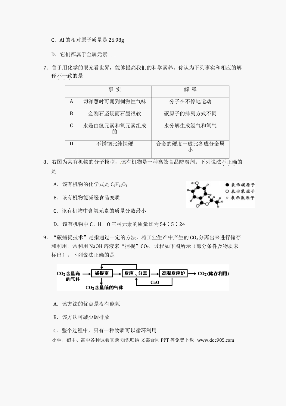 【中考历年真题】2012年山东省东营市化学中考试题及答案.doc