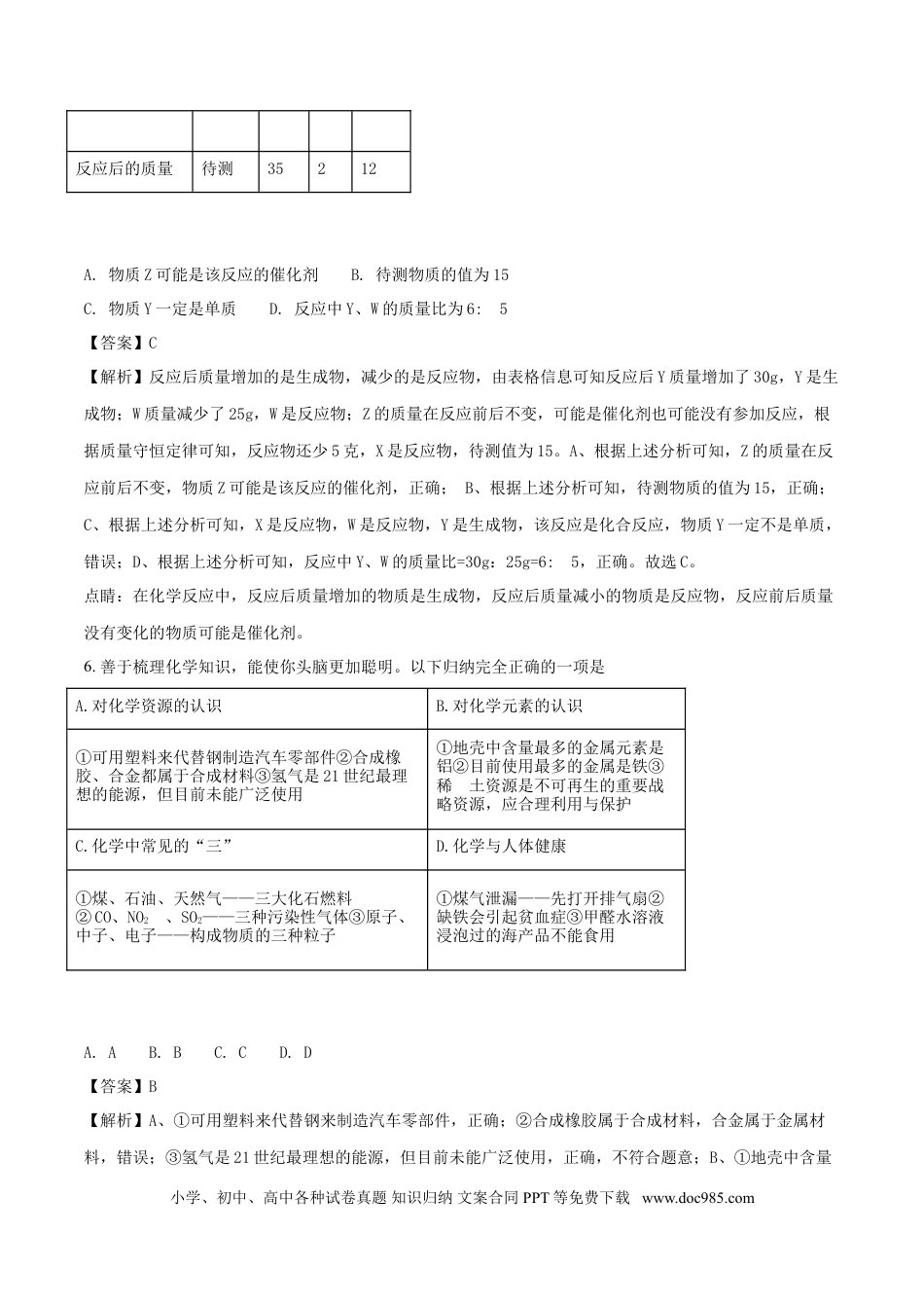 【中考历年真题】湖北省随州市2018年中考化学真题试题（含解析）.doc