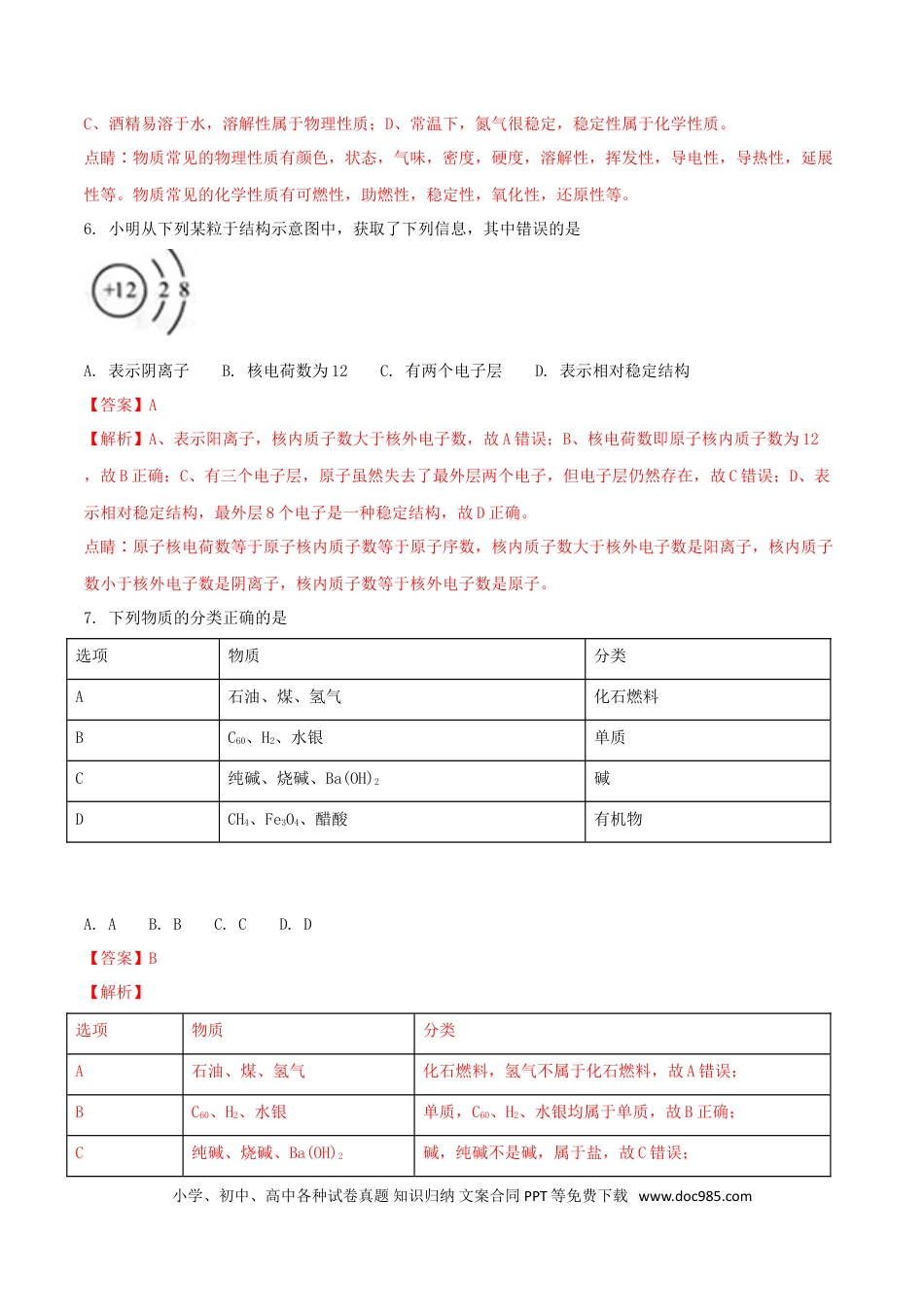 【中考历年真题】湖北省黄石市2018年中考理综（化学部分）真题试题（含解析）.doc