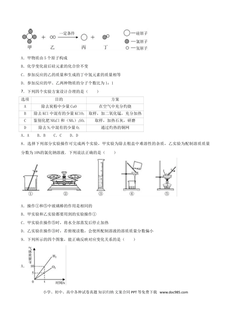 【中考历年真题】2017年内蒙古呼和浩特市中考化学真题及答案.doc