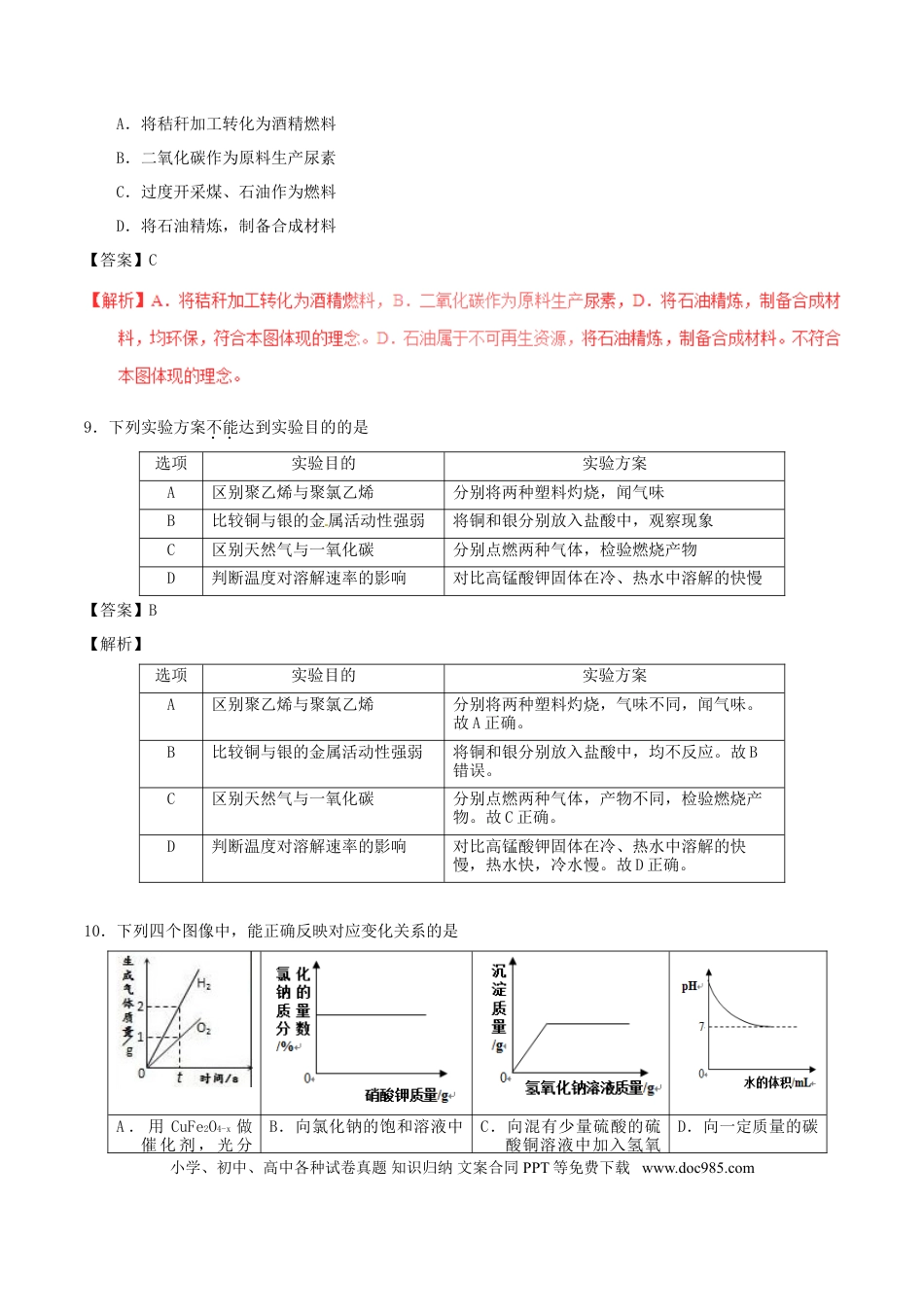 【中考历年真题】江苏省淮安市2017年中考化学真题试题（含解析）.doc