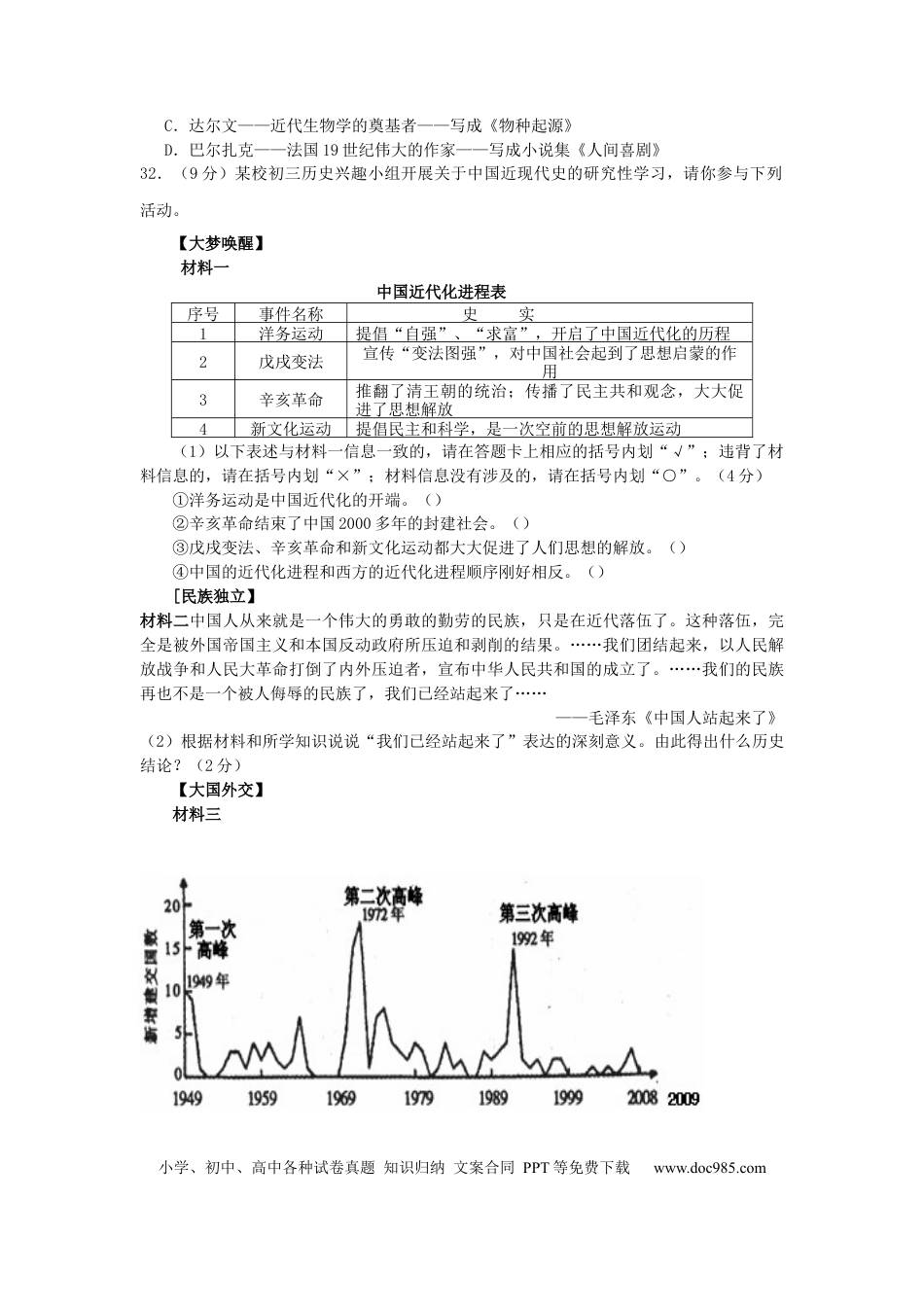 【中考历年真题】四川省乐山市2019年中考历史真题试题.docx
