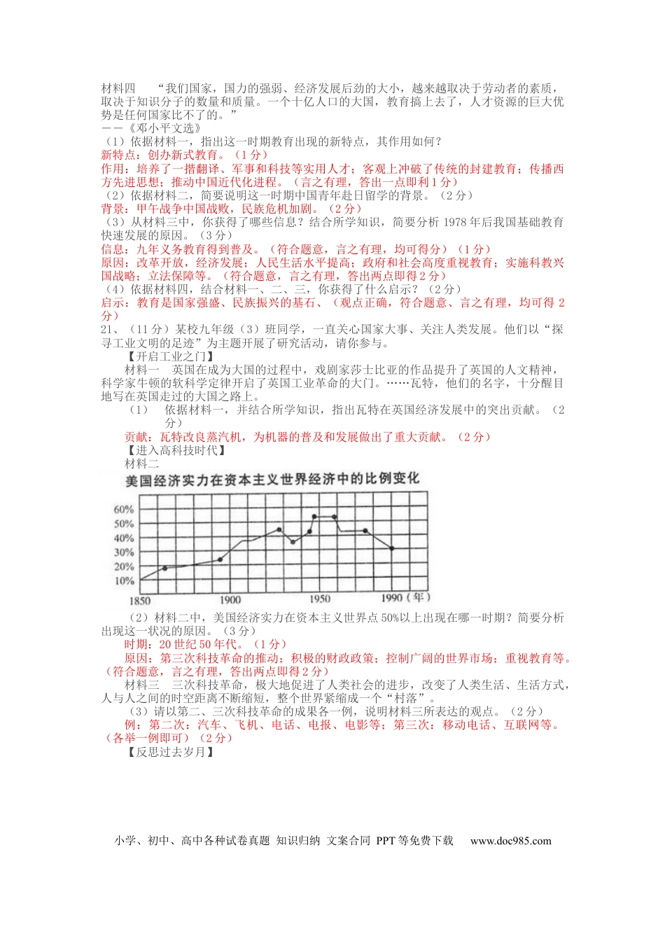 【中考历年真题】2010年陕西省中考历史试题及答案.docx