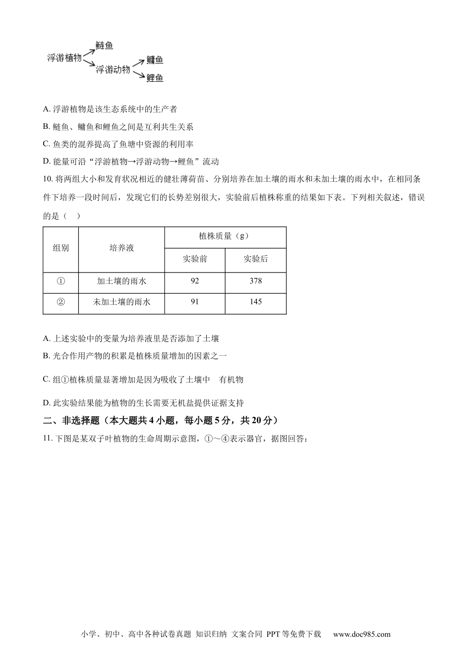 【中考历年真题】精品解析：2024年安徽省中考生物试题（原卷版）.docx