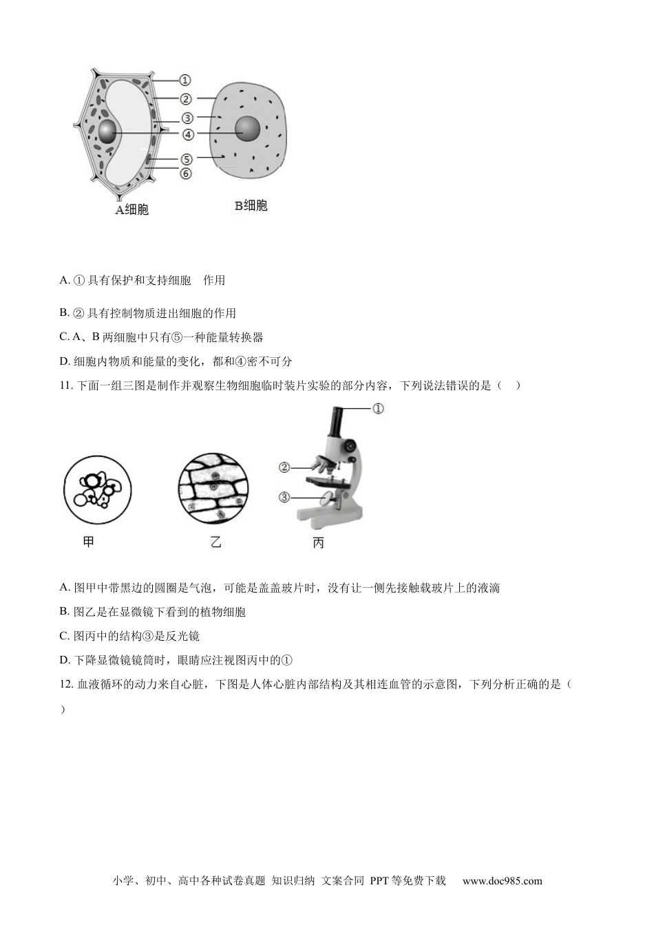 【中考历年真题】精品解析：2023年青海省西宁市城区2023年中考生物真题（原卷版）.docx
