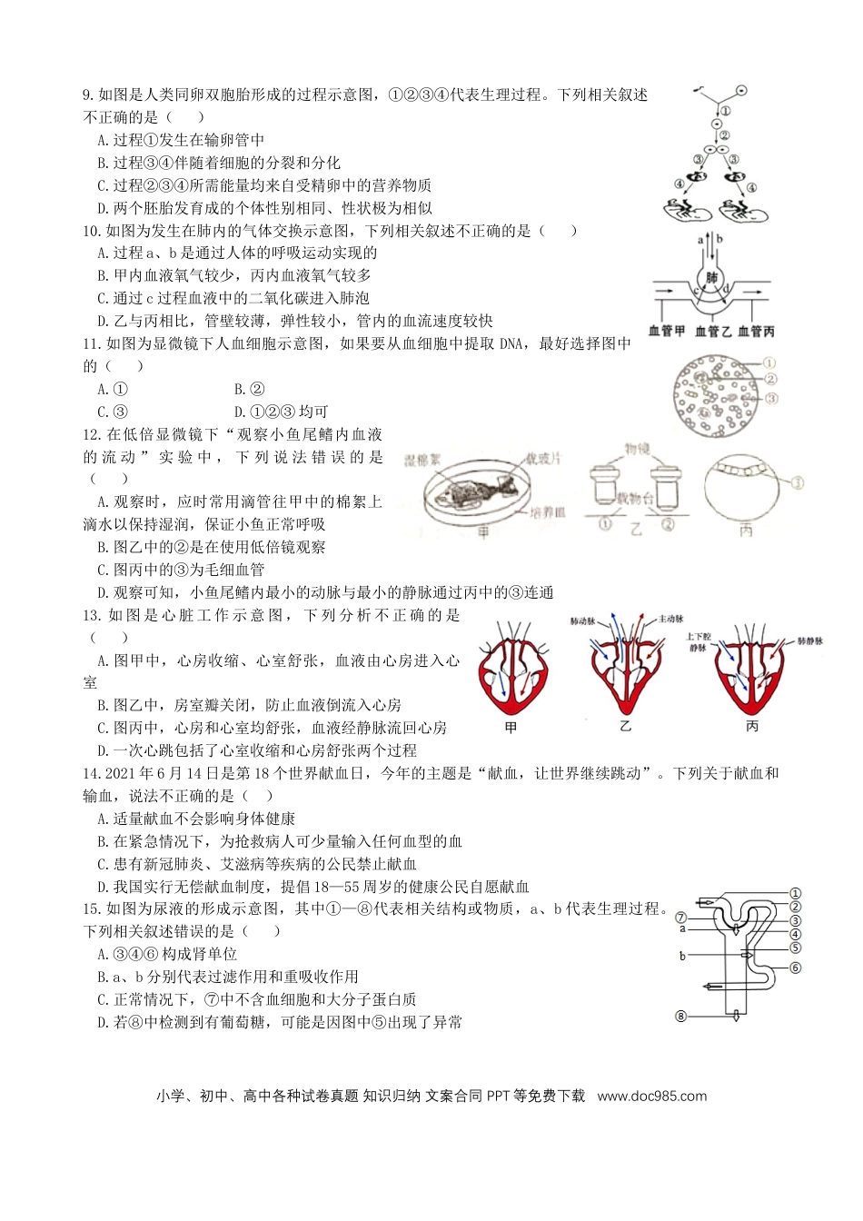【中考历年真题】2021年山东省临沂市中考生物真题（WORD，含答案）.docx