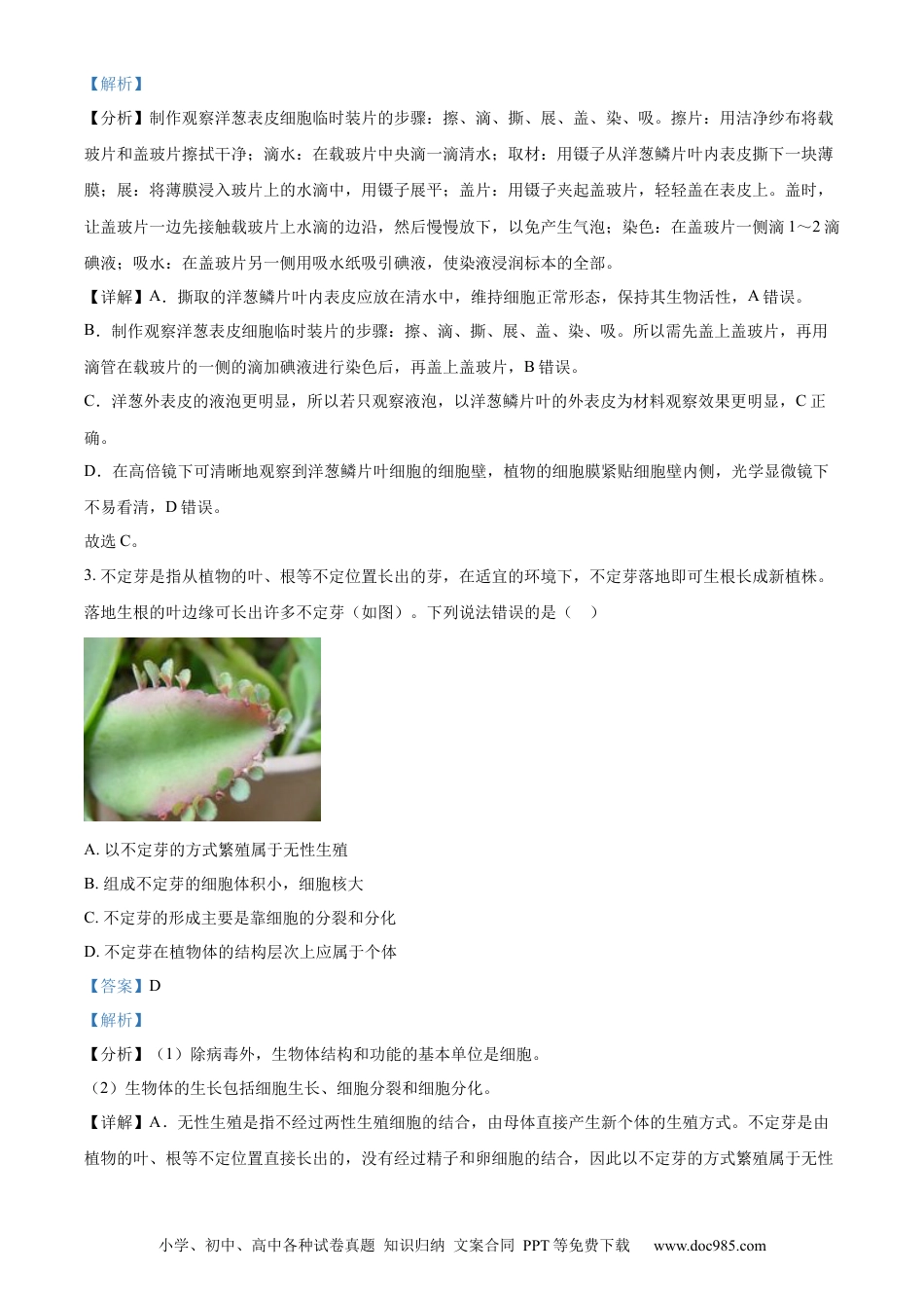 【中考历年真题】精品解析：2024年山东省潍坊市中考生物真题（解析版）.docx