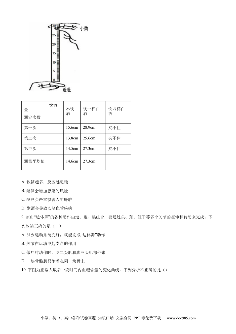 【中考历年真题】精品解析：2024年四川省凉山州中考生物真题（原卷版） (1).docx