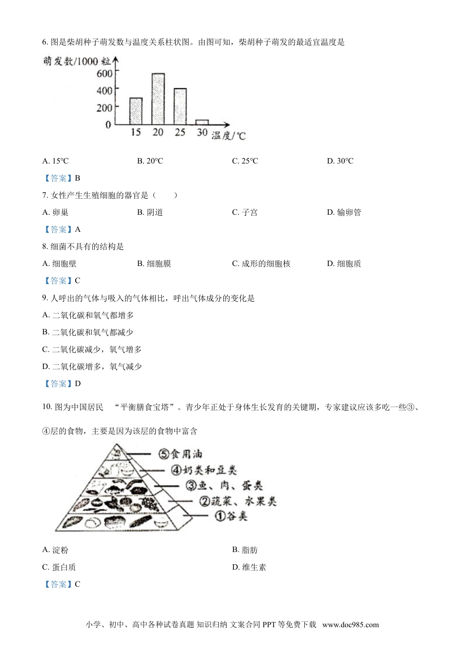 【中考历年真题】2021年吉林省中考生物试题.doc