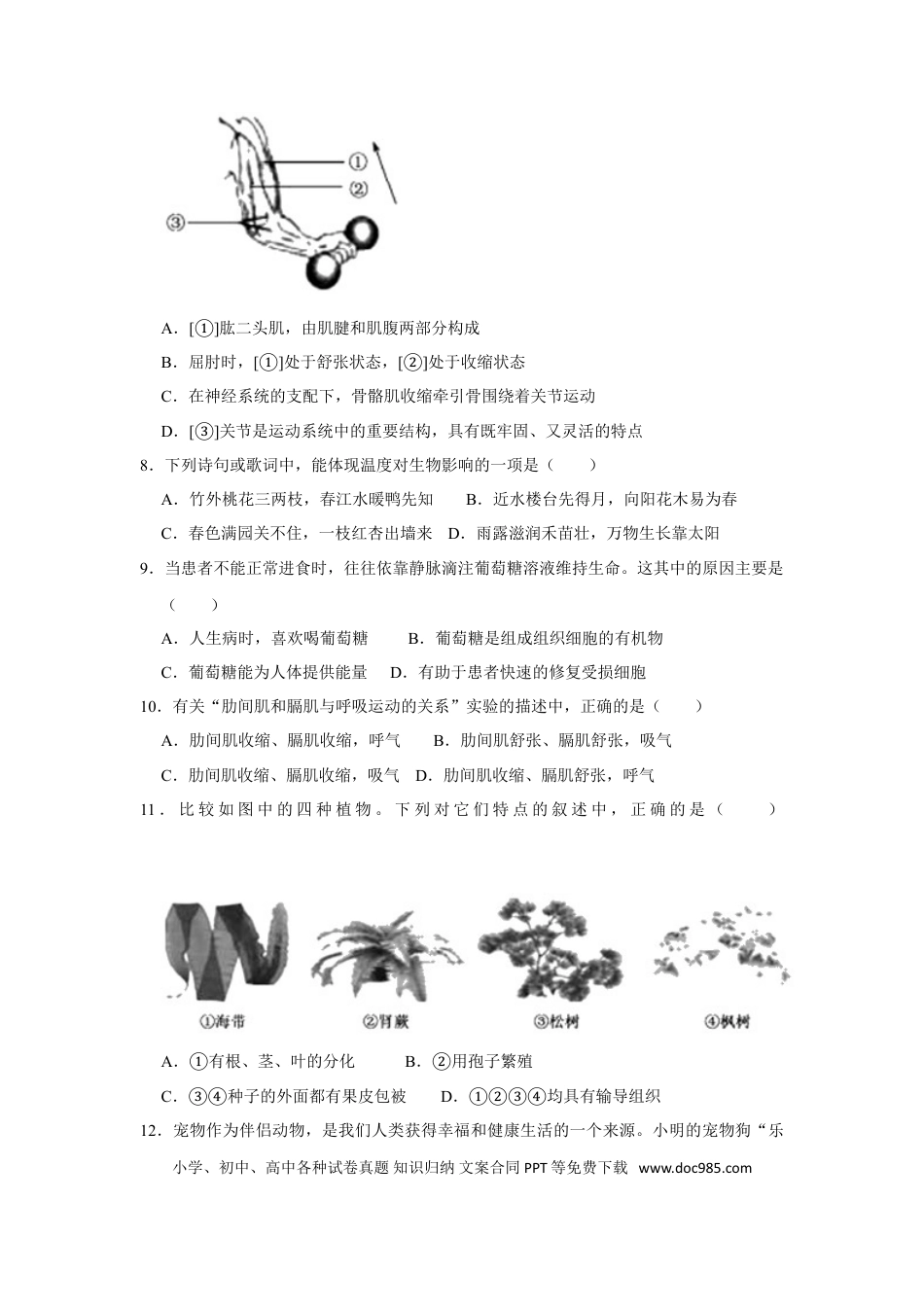 【中考历年真题】2020年中考生物试卷解析版.doc