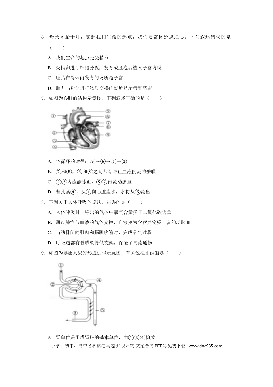 【中考历年真题】2020年聊城市中考生物试卷及答案.doc