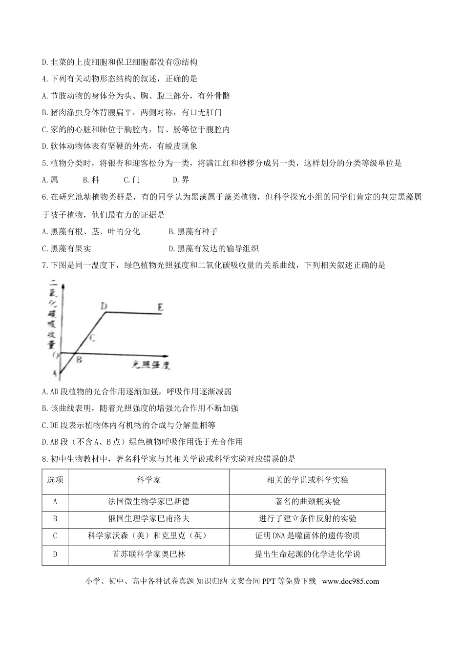 【中考历年真题】2017潍坊市中考生物试题带答案(word版).doc