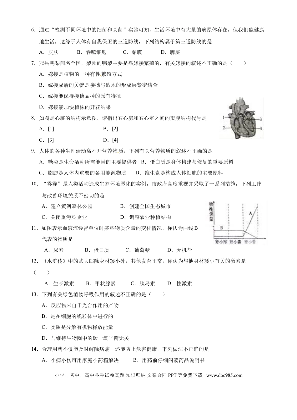 【中考历年真题】2016年聊城市中考生物试卷及答案.doc