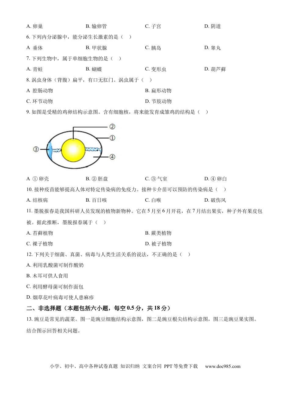 【中考历年真题】精品解析：2024年辽宁省中考生物真题（原卷版） (1).docx