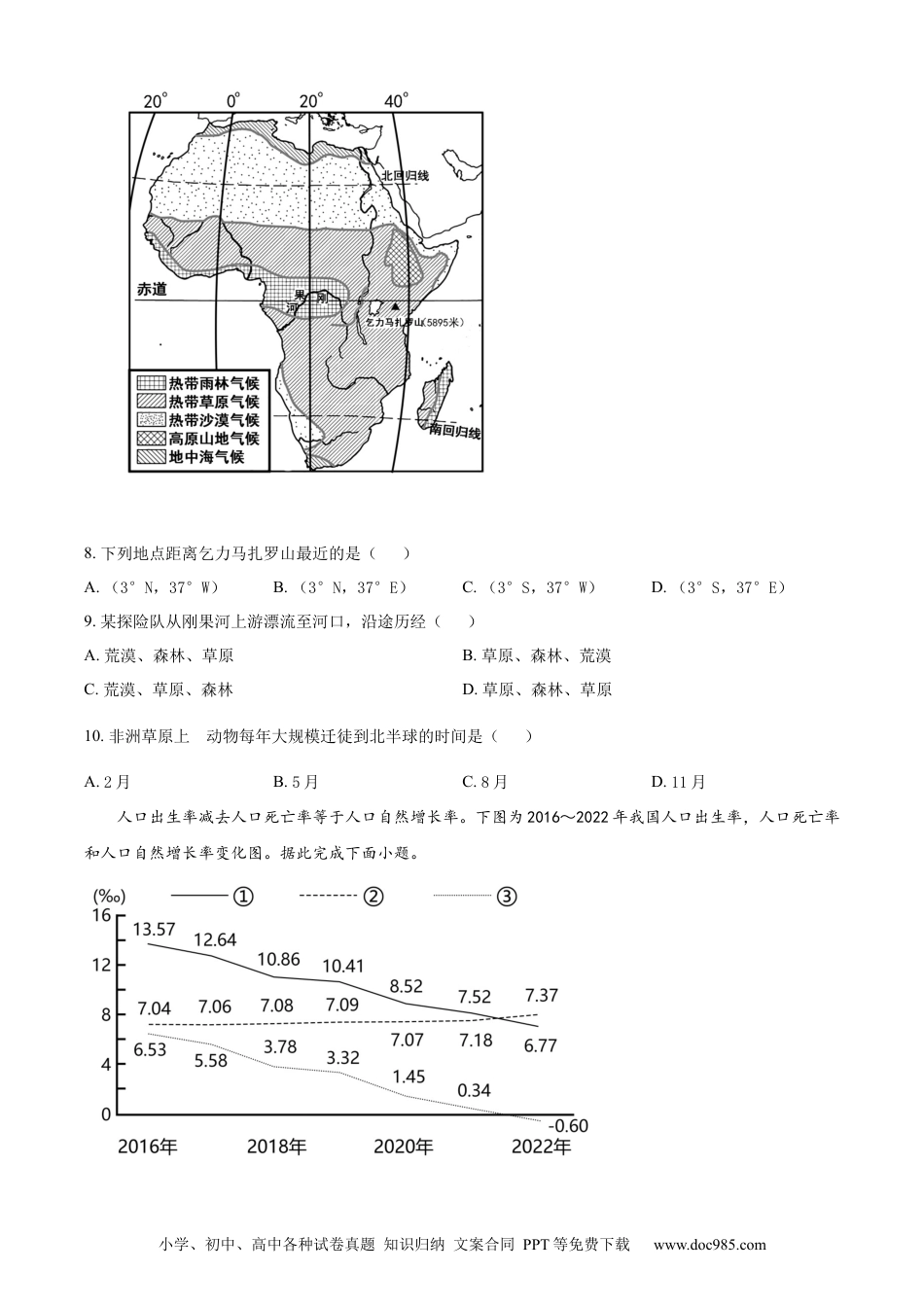 【中考历年真题】精品解析：2023年四川省内江市中考地理真题（原卷版）.docx